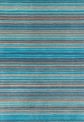 Carter Modern Striped Blue Rug - Pendle Village Furniture